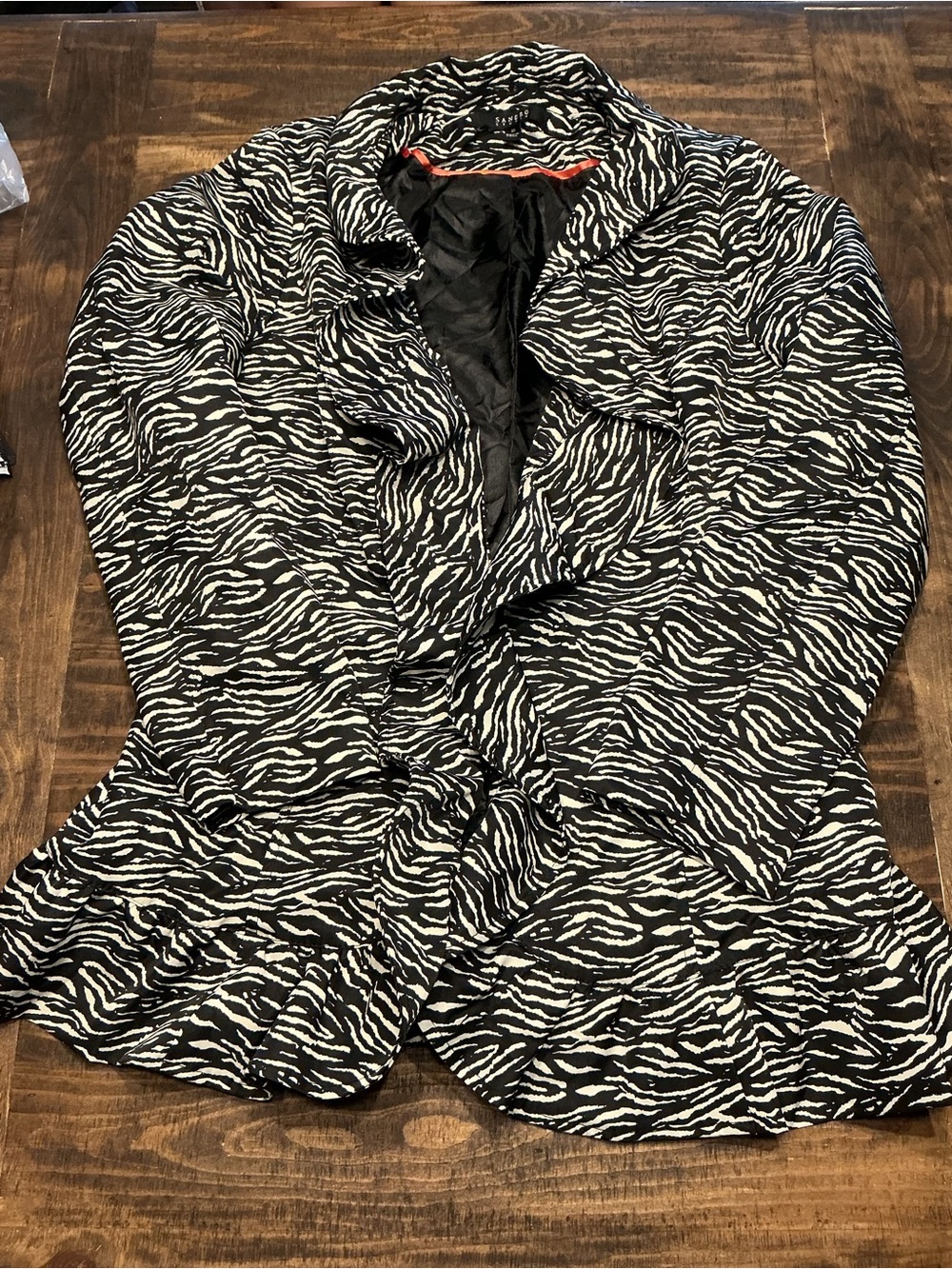Sandro Black and White Zebra-Print Blazer
